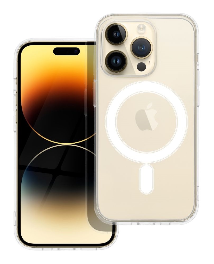 Zadní pevný kryt TopQ Clear Magnetic na mobil iPhone 14 Pro průhledný