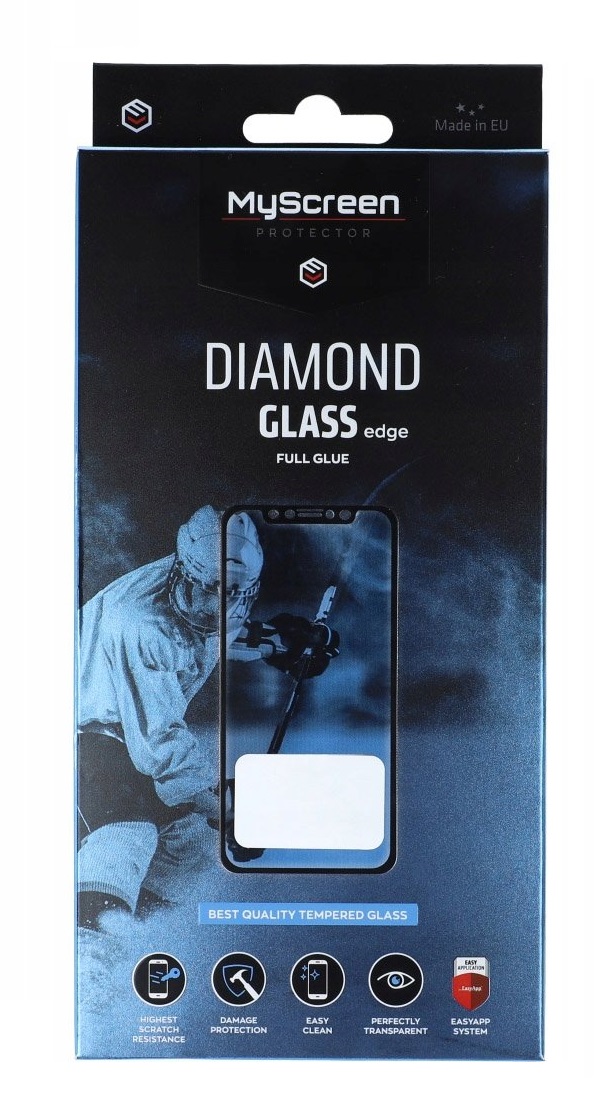 Tvrzené sklo MyScreen na mobil iPhone 13 Pro Max DIAMOND FullGlue černé