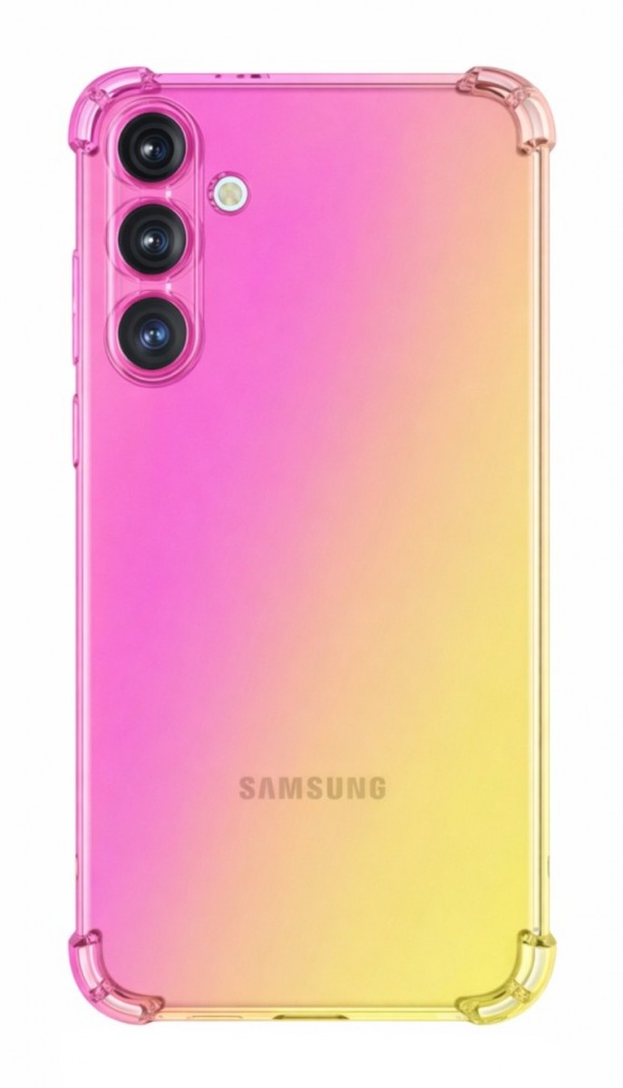 Zadní kryt TopQ na mobil Samsung A37 5G Shock duhový růžovo-žlutý