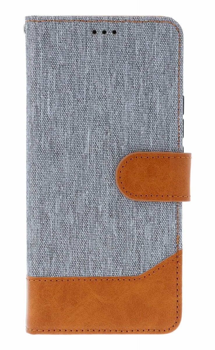 Knížkové pouzdro TopQ Jeans na mobil Xiaomi Redmi Note 14 Pro+ 5G šedé
