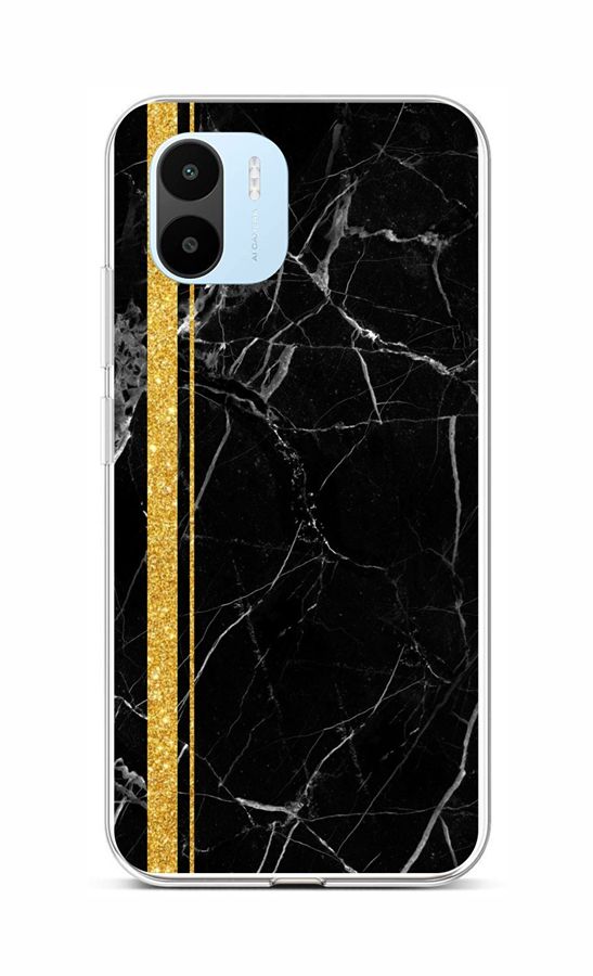 Zadní kryt STYLE TopQ na mobil Xiaomi Redmi A1 Mramor černo-zlatý