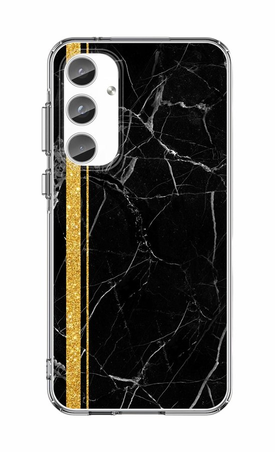Zadní pevný kryt TopQ STYLE na mobil Samsung A55 Mramor černo-zlatý