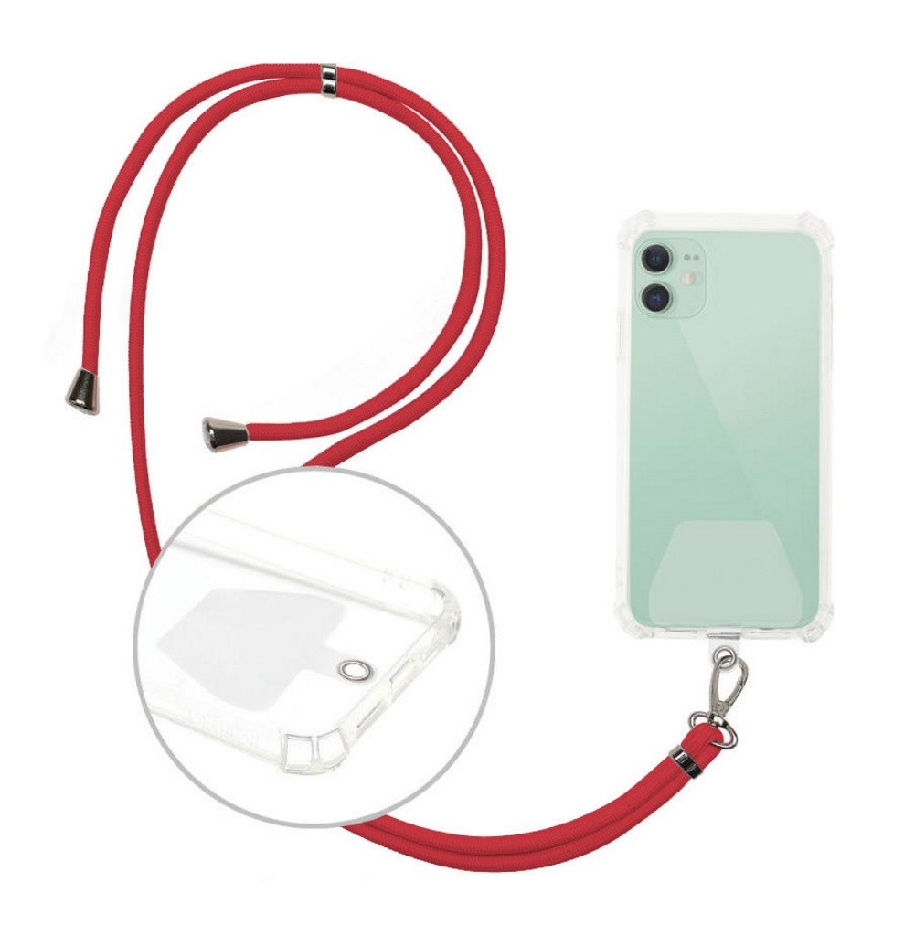 Univerzální šňůrka TopQ Elegant na mobilní telefon červená