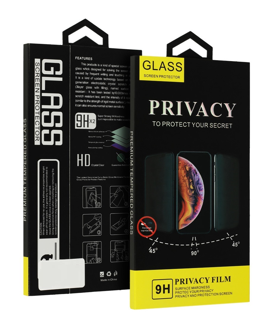 Tvrzené sklo Privacy na mobil iPhone 11 Full Cover černé