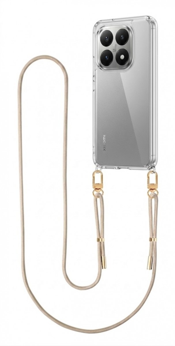 Zadní kryt TopQ Esthetique na mobil Xiaomi 15T s béžovou šňůrkou průhledný