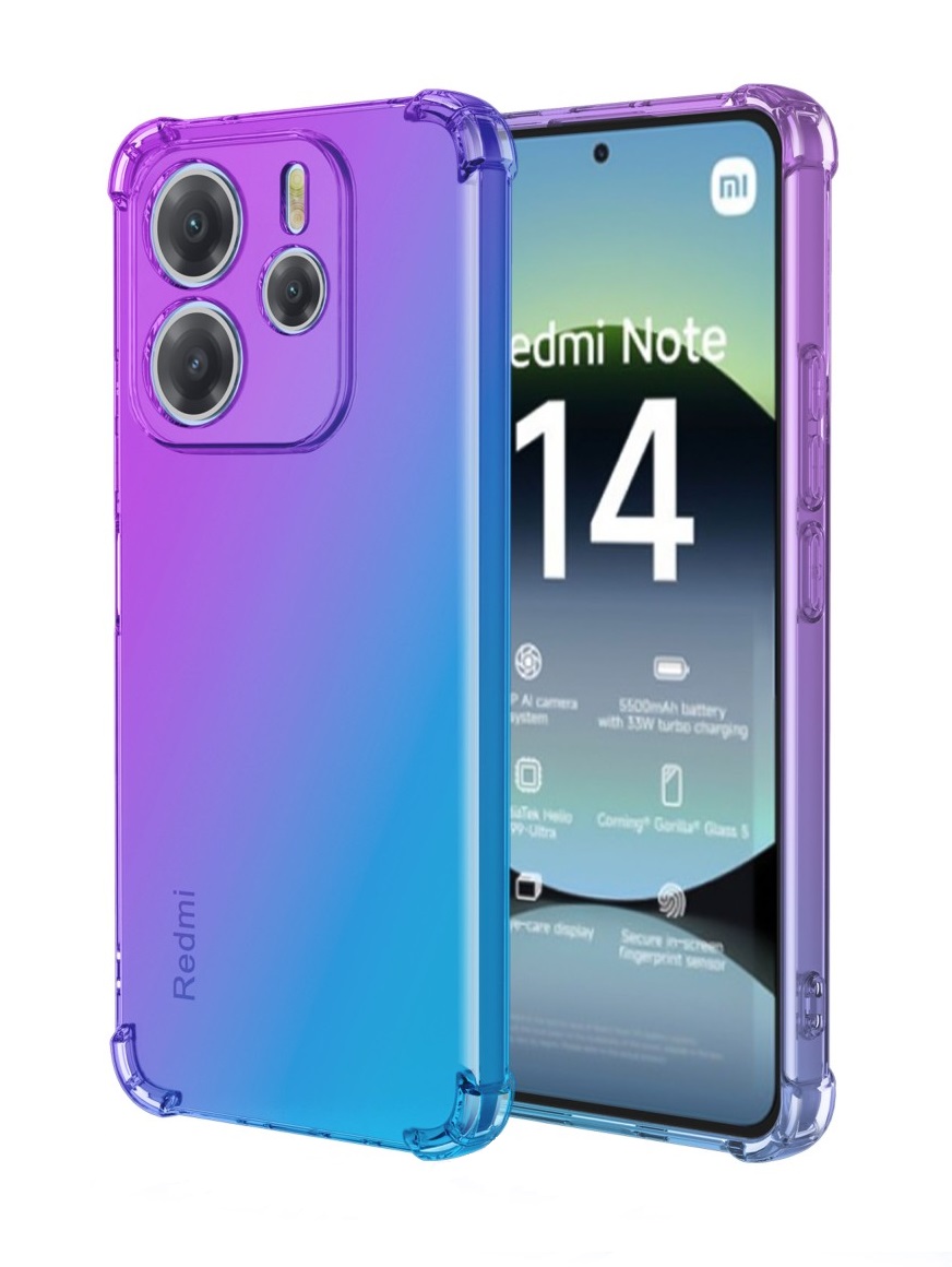 Zadní kryt TopQ na mobil Xiaomi Redmi Note 14 Shock duhový fialovo-modrý