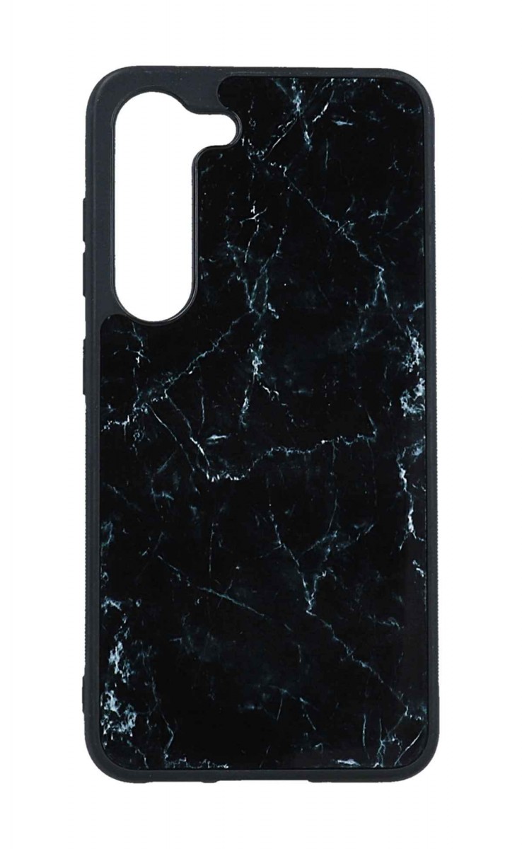 Zadní pevný kryt TopQ Marble na mobil Samsung S23 Smoky Black