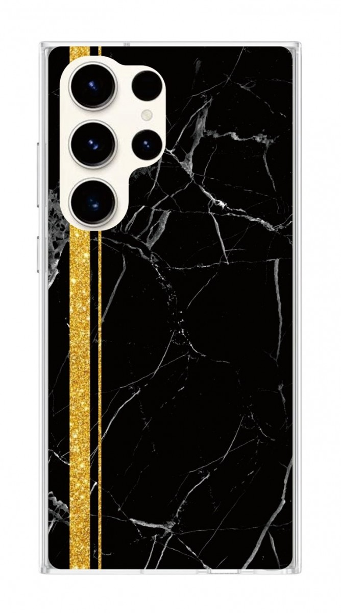 Zadní kryt TopQ STYLE na mobil Samsung S23 Ultra Mramor černo-zlatý