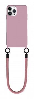 Zadní kryt TopQ Minimalist Wrist Strap na mobil iPhone 15 Pro pudrový