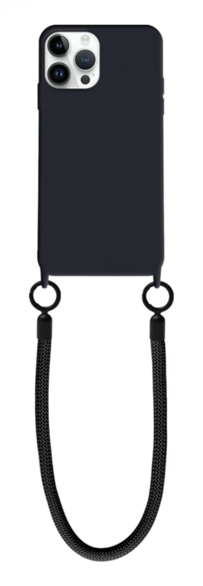 Zadní kryt TopQ Minimalist Wrist Strap na mobil iPhone 15 Pro černý