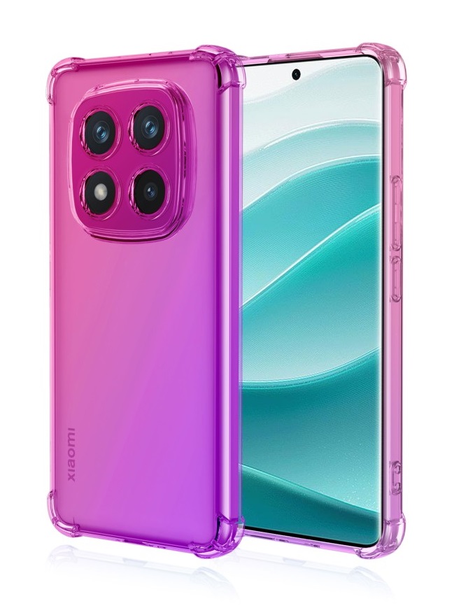Zadní kryt TopQ na mobil Xiaomi Redmi Note 14 Pro 5G Shock duhový růžovo-fialový