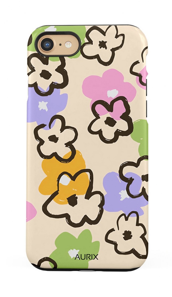 Luxusní kryt AURIX iPhone SE 2020 Flower Drawing