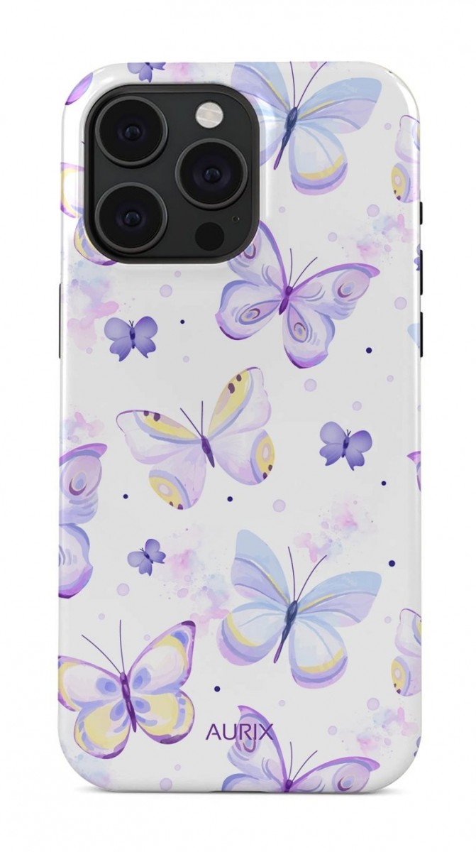 Luxusní kryt AURIX MagSafe iPhone 15 Pro Butterflies