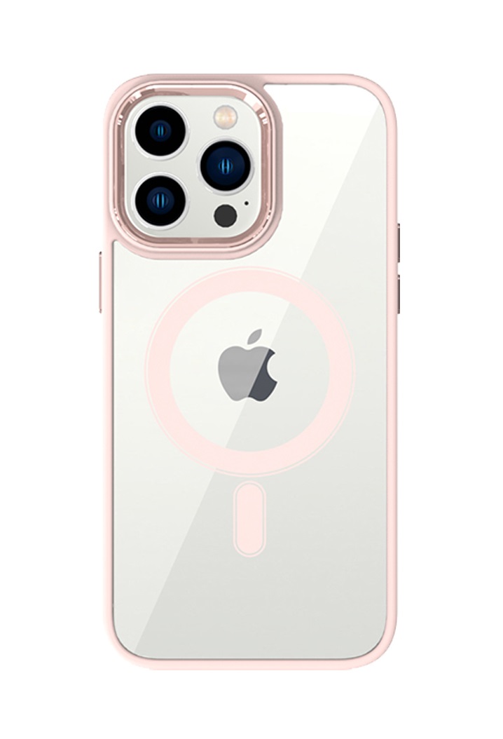 Zadní pevný kryt Tel Protect Magnetic na mobil iPhone 14 Pro s růžovým rámečkem
