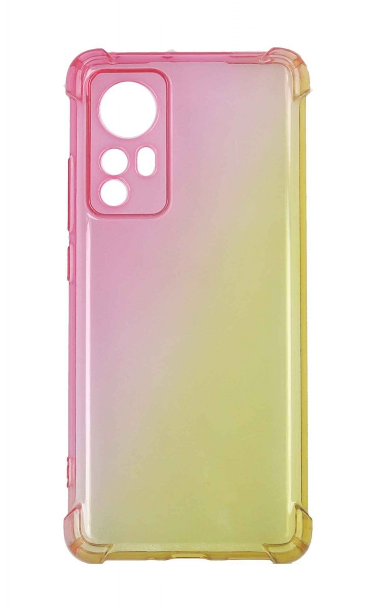 Zadní kryt TopQ na mobil Xiaomi 12 Shock duhový růžovo-žlutý