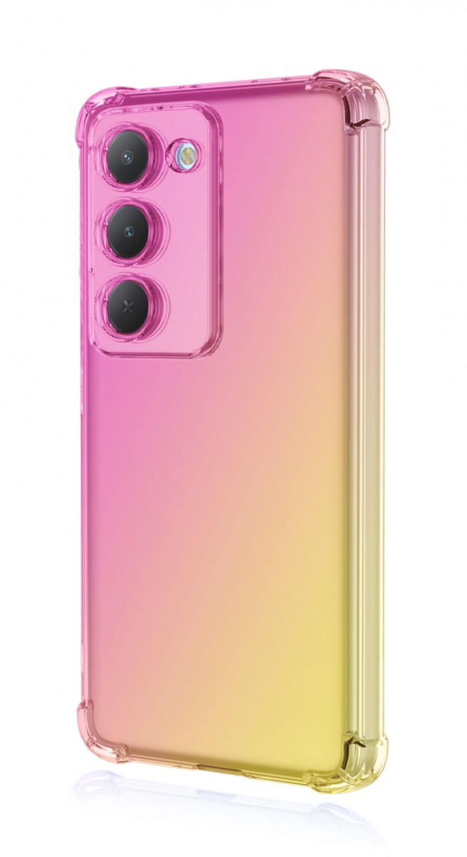 Zadní kryt TopQ na mobil Xiaomi Redmi 15 Shock duhový růžovo-žlutý
