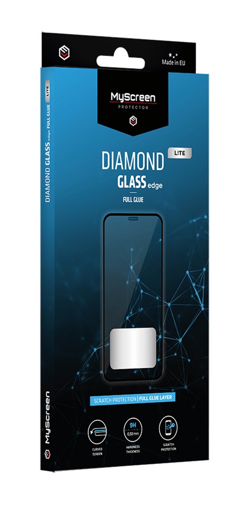 Tvrzené sklo MyScreen na mobil iPhone 15 Plus DIAMOND LITE FullGlue černé