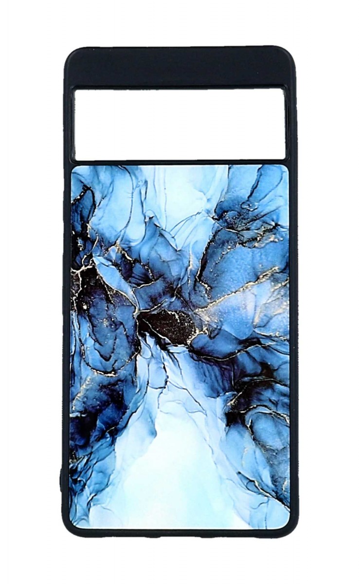 Zadní pevný kryt TopQ Marble na mobil Google Pixel 6a 5G Smoky Blue