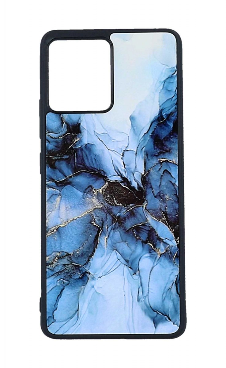Zadní pevný kryt TopQ Marble na mobil Motorola Edge 30 Fusion Smoky Blue