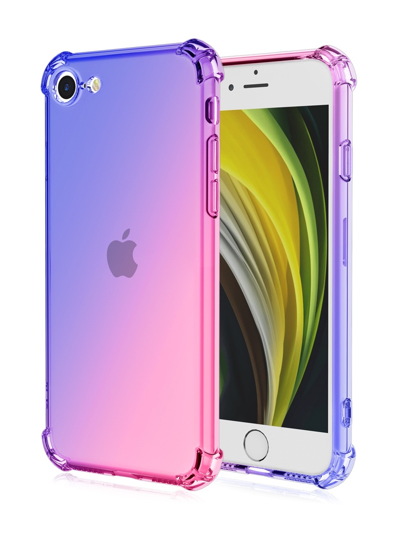 Zadní kryt TopQ na mobil iPhone 16e Shock duhový modro-růžový