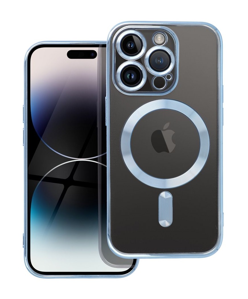 Zadní kryt TopQ Electro na mobil iPhone 14 Pro MagSafe s modrým rámečkem