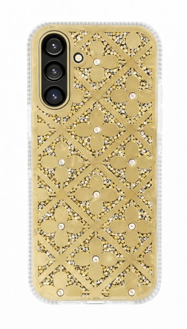 Zadní kryt Flower pro Samsung Galaxy S24/S25 zlatý
