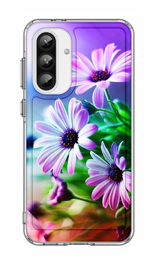 Zadní pevný kryt TopQ Image na mobil Samsung A56 Fialové květy
