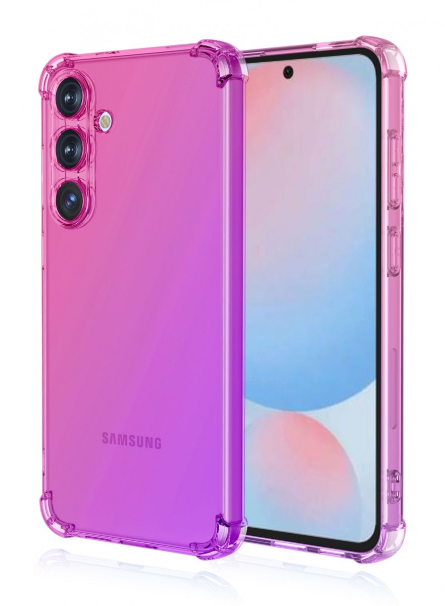 Zadní kryt TopQ na mobil Samsung A56 Shock duhový růžovo-fialový