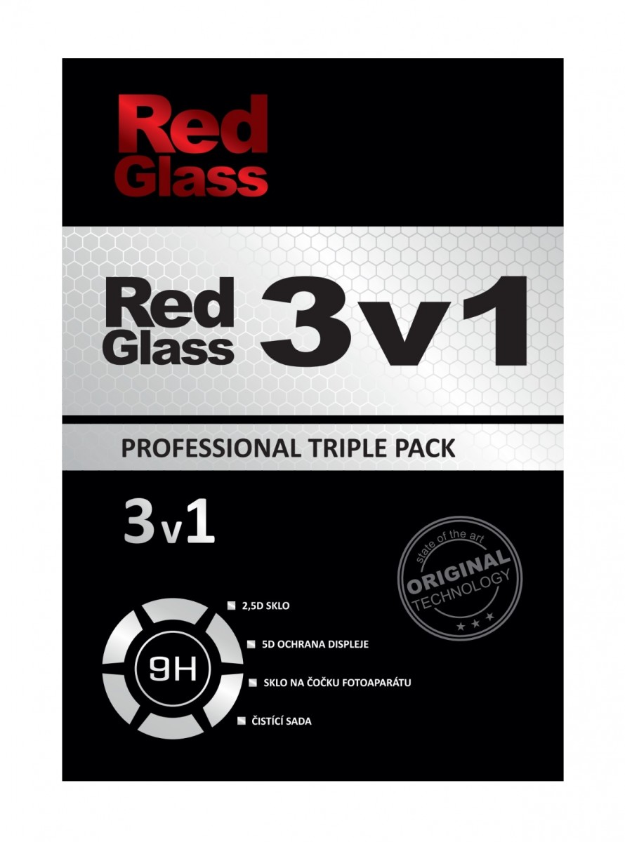 Set ochrany mobilního telefonu RedGlass iPhone 14 Triple Pack