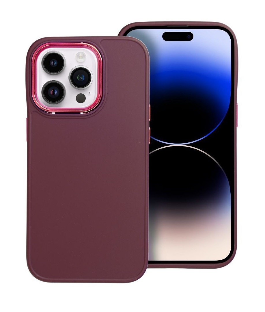 Zadní kryt TopQ Frame na mobil iPhone 14 Pro fialový
