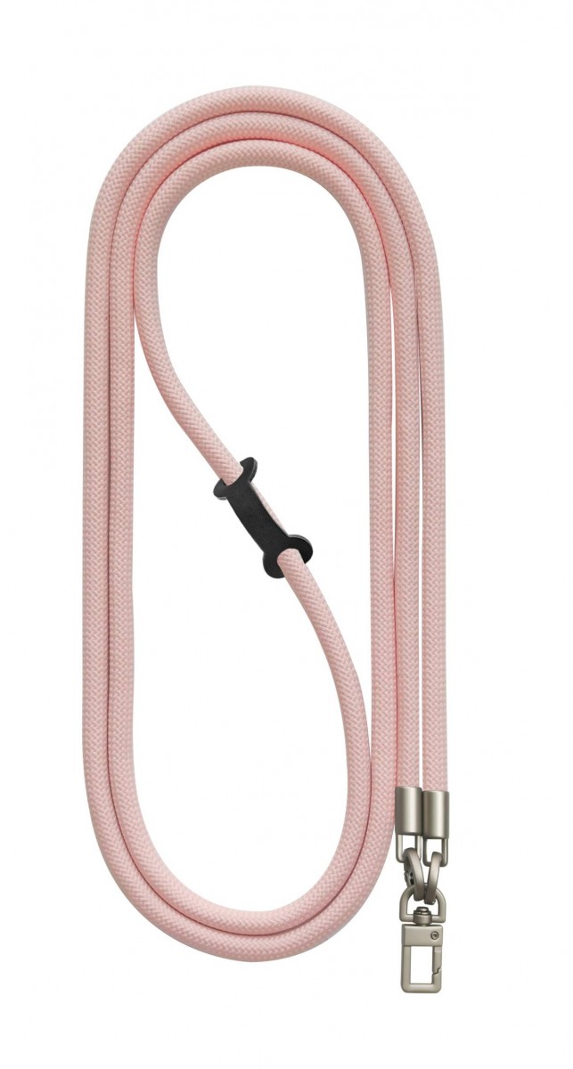 Luxusní šňůrka na mobil TopQ Royal Cord Silver šněrovací světle růžová 8 mm