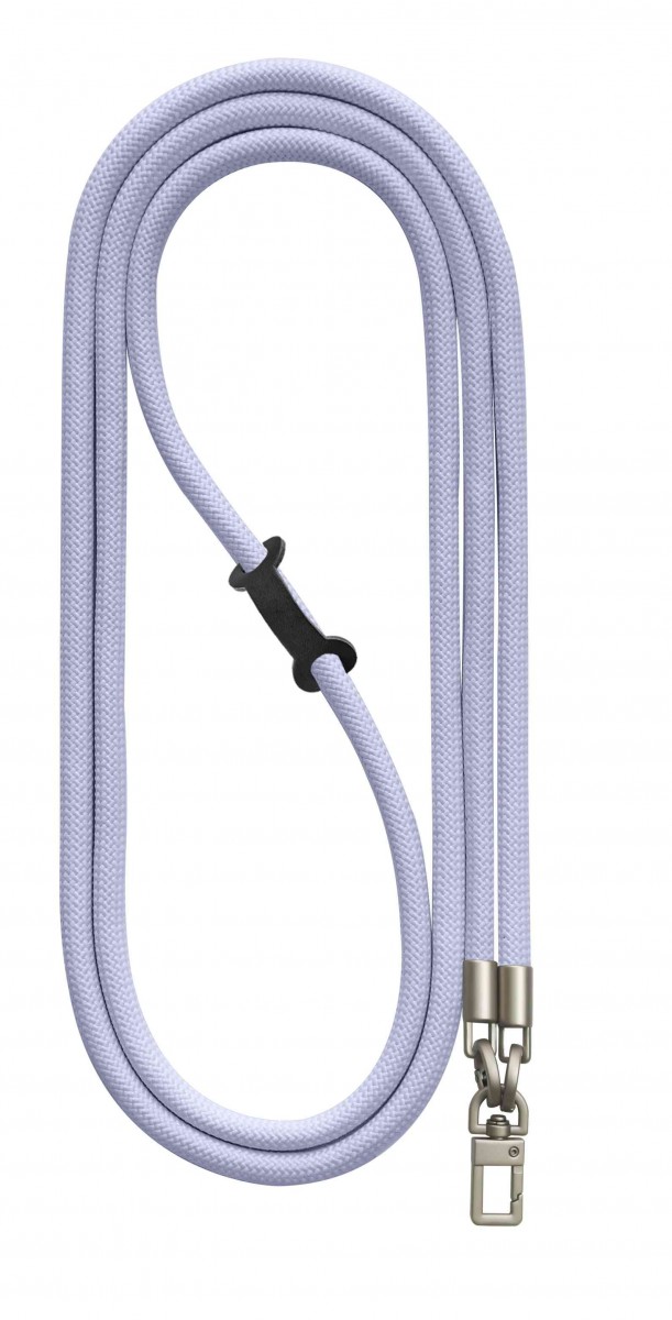 Luxusní šňůrka na mobil TopQ Royal Cord Silver šněrovací světle fialová 8 mm