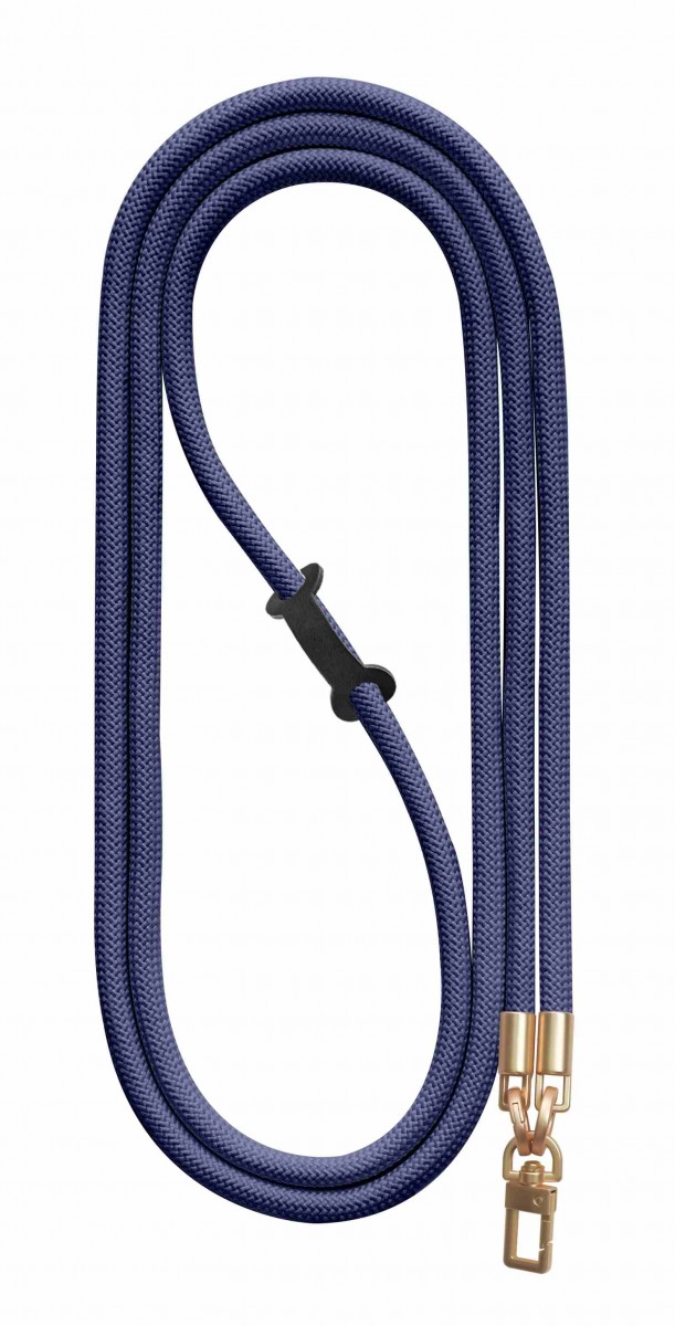 Luxusní šňůrka na mobil TopQ Royal Cord Gold šněrovací tmavě modrá 8 mm