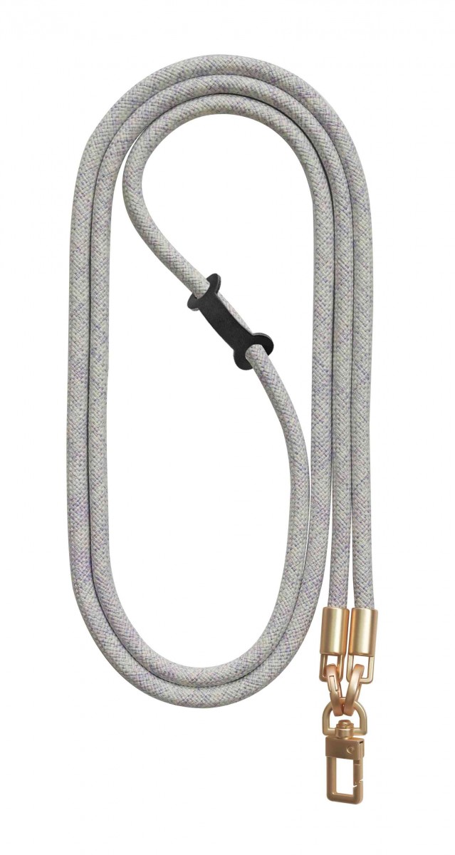 Luxusní šňůrka na mobil TopQ Royal Cord Gold šněrovací bílo-fialová 8 mm