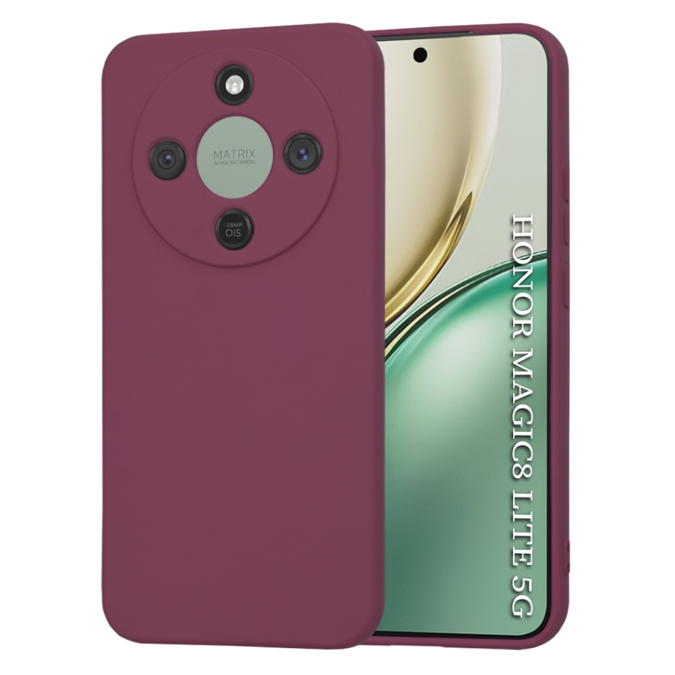 Techsuit - SoftFlex - Honor Magic8 Lite - švestkově červená