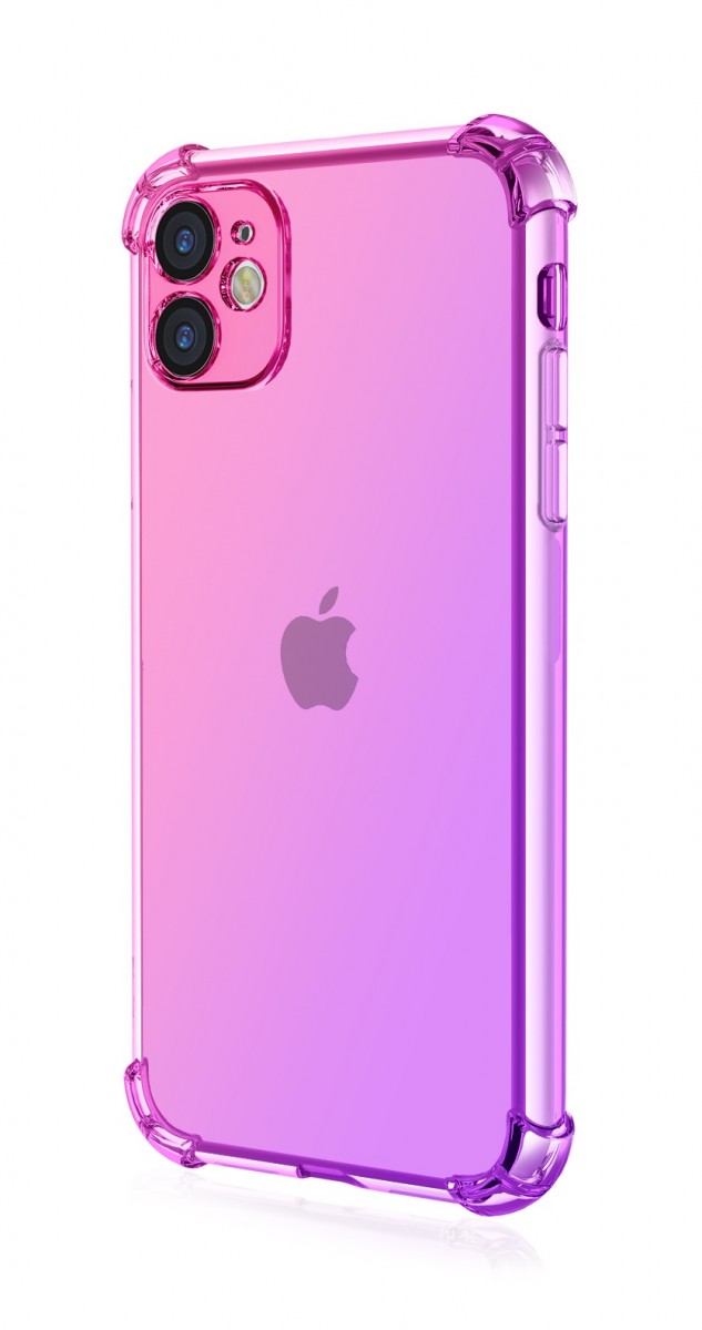 Zadní kryt TopQ na mobil iPhone 11 Shock duhový růžovo-fialový