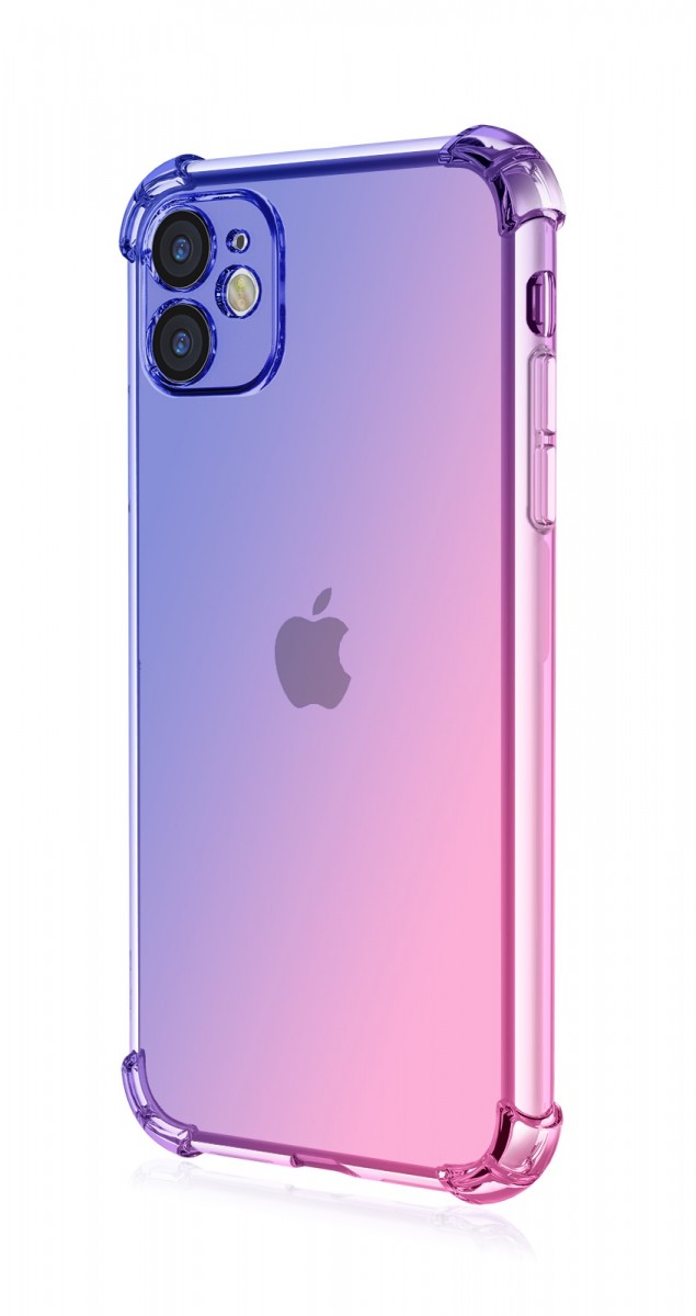 Zadní kryt TopQ na mobil iPhone 11 Shock duhový modro-růžový