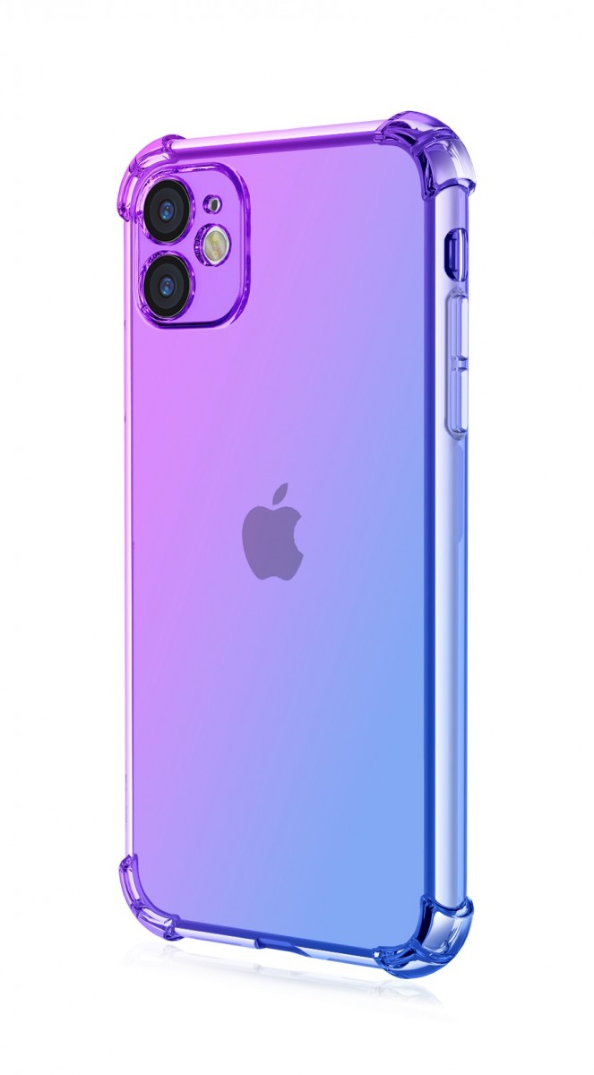 Zadní kryt TopQ na mobil iPhone 11 Shock duhový fialovo-modrý