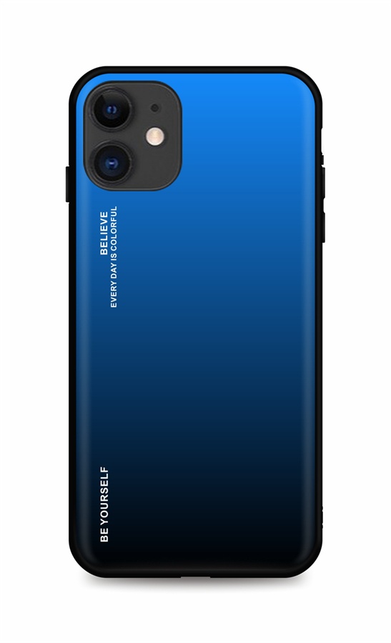 Zadní pevný kryt TopQ LUXURY na mobil iPhone 11 duhový modrý