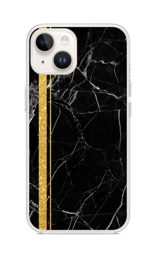Zadní kryt STYLE TopQ na mobil iPhone 14 Mramor černo-zlatý