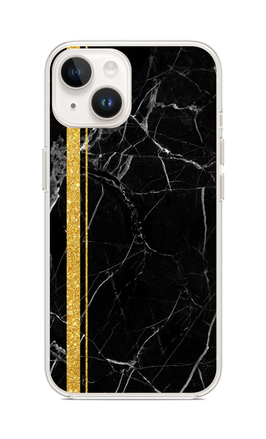 Zadní kryt STYLE TopQ na mobil iPhone 15 Mramor černo-zlatý
