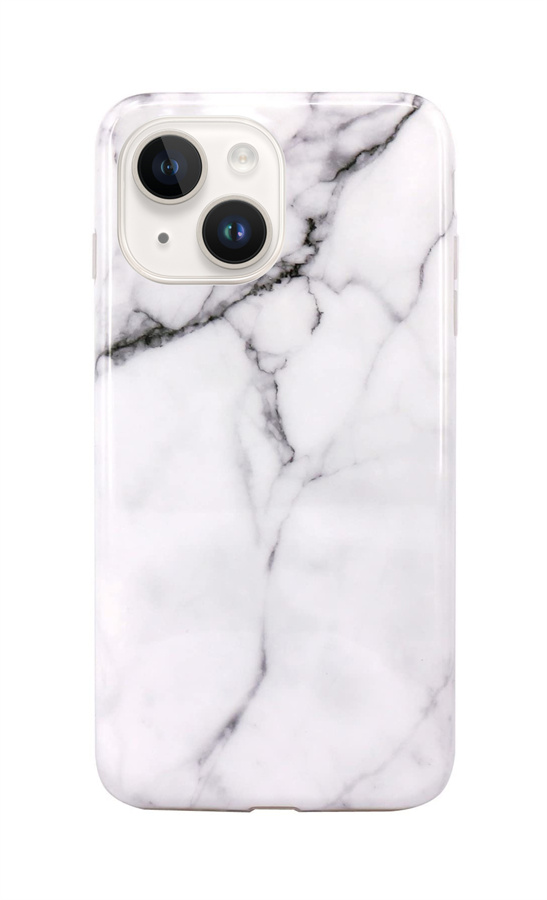 Zadní kryt TopQ na mobil iPhone 15 Mramor bílý
