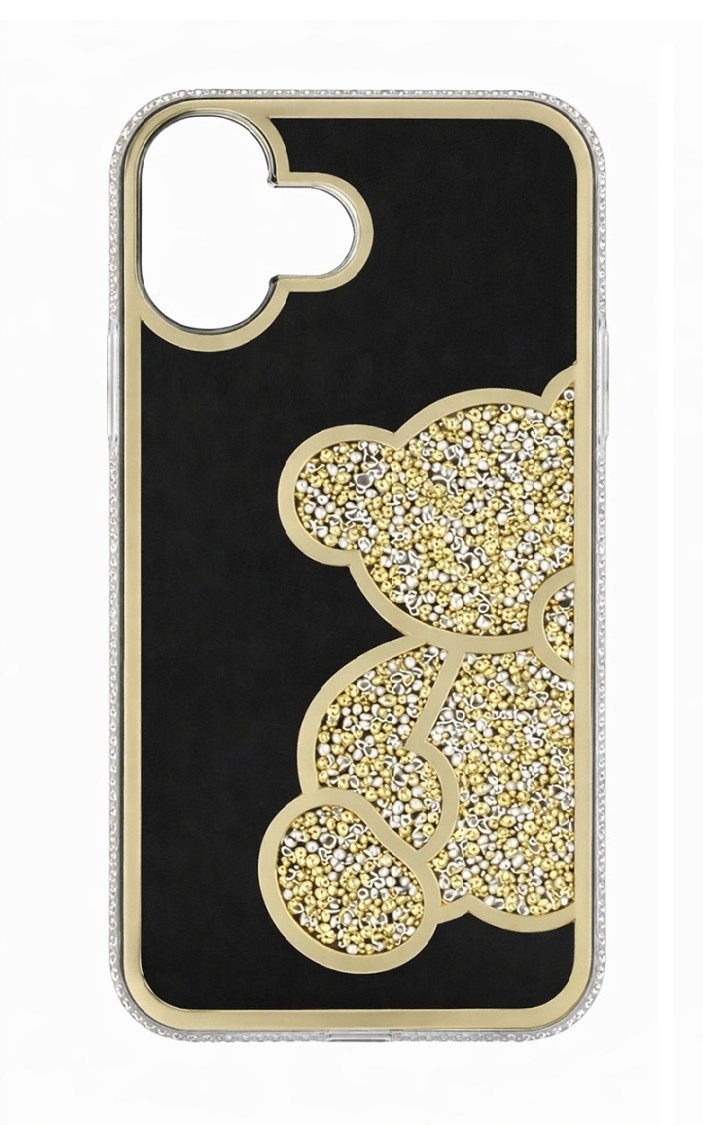Zadní kryt Teddy Bear pro iPhone 17 zlatý